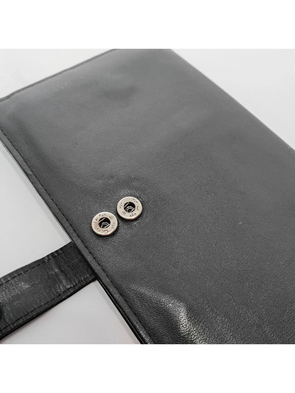 Black Cowhide Leather Travel Wallet Travelers Checks Airline Tickets Etc